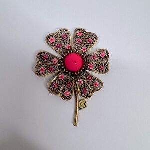 Vintage floral brooch pin ART